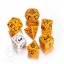 Picture of Orange-black Deadlands dice set, set of 7
