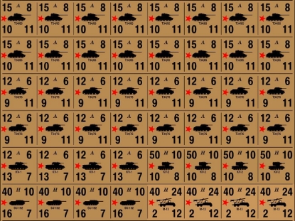 Picture of Panzer Leader Blitz Quarter Page of Soviet Steam Roller Counters